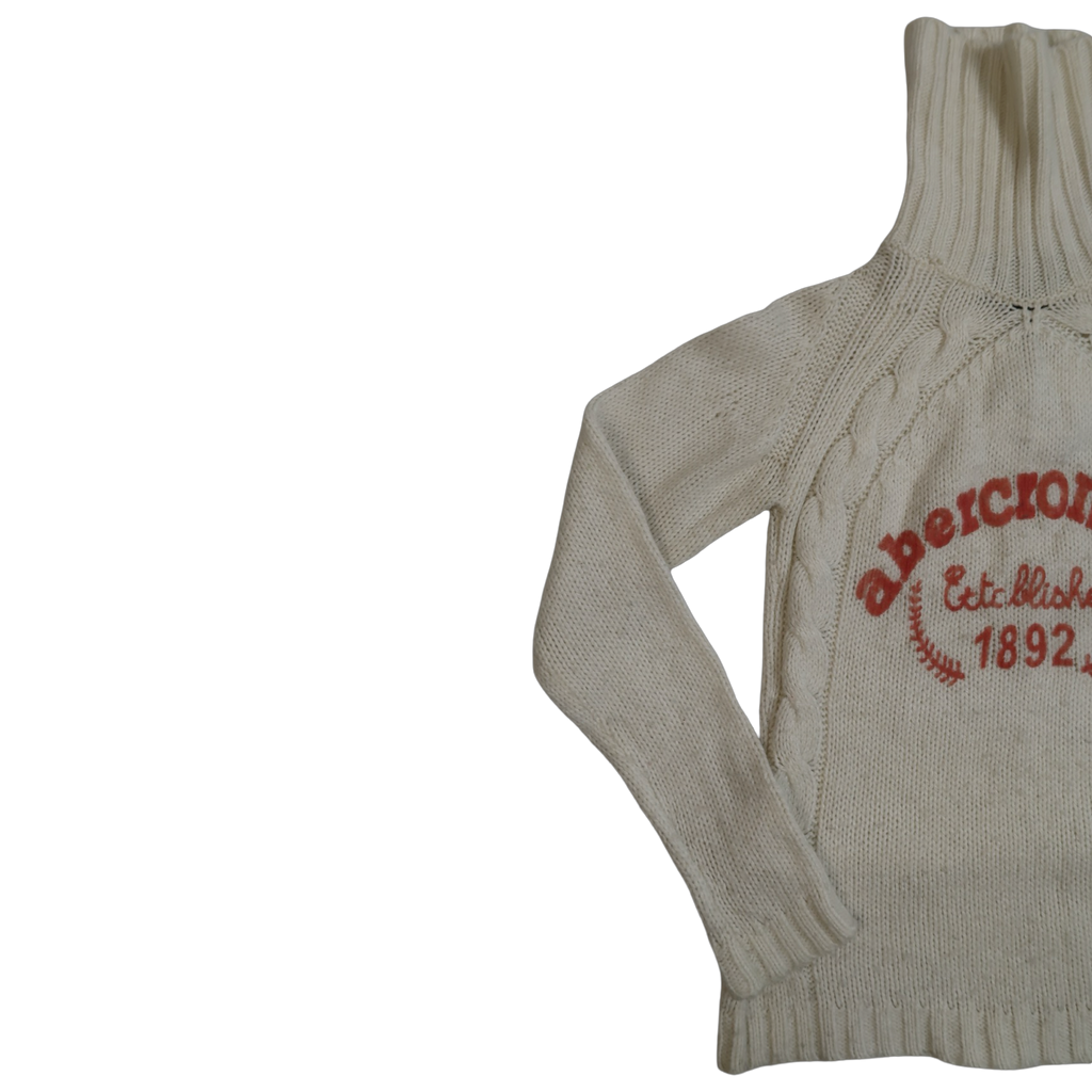 ABERCROMBIE & FITCH WHITE TURTLENECK - S