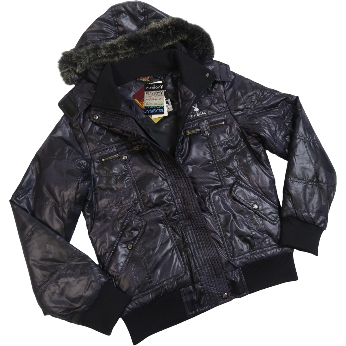 PLAYBOY FUR HOOD PUFFER - S