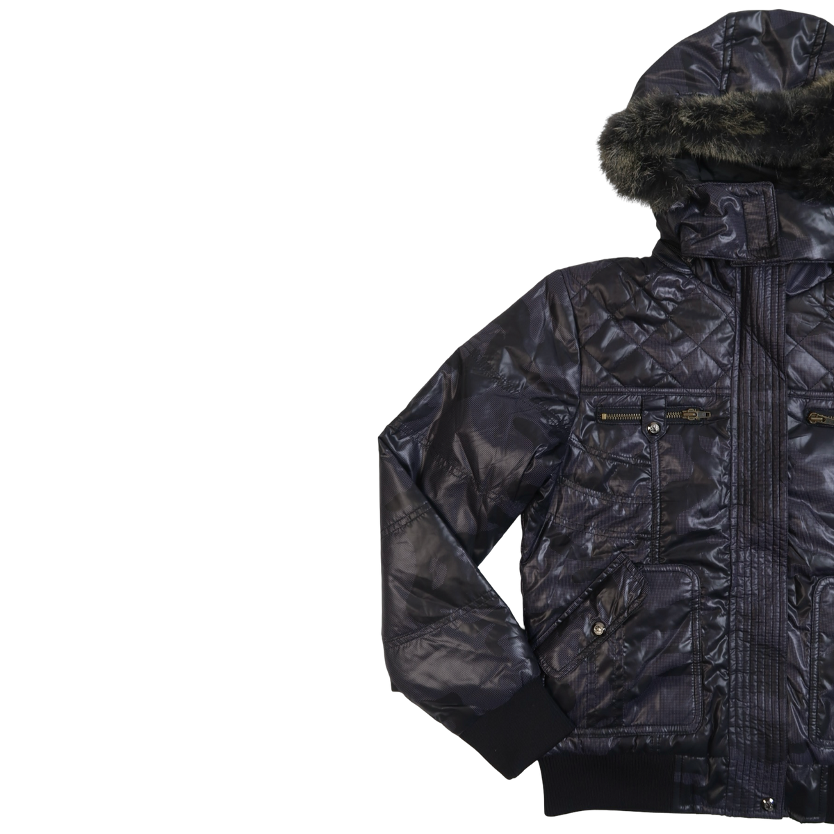 PLAYBOY FUR HOOD PUFFER - S