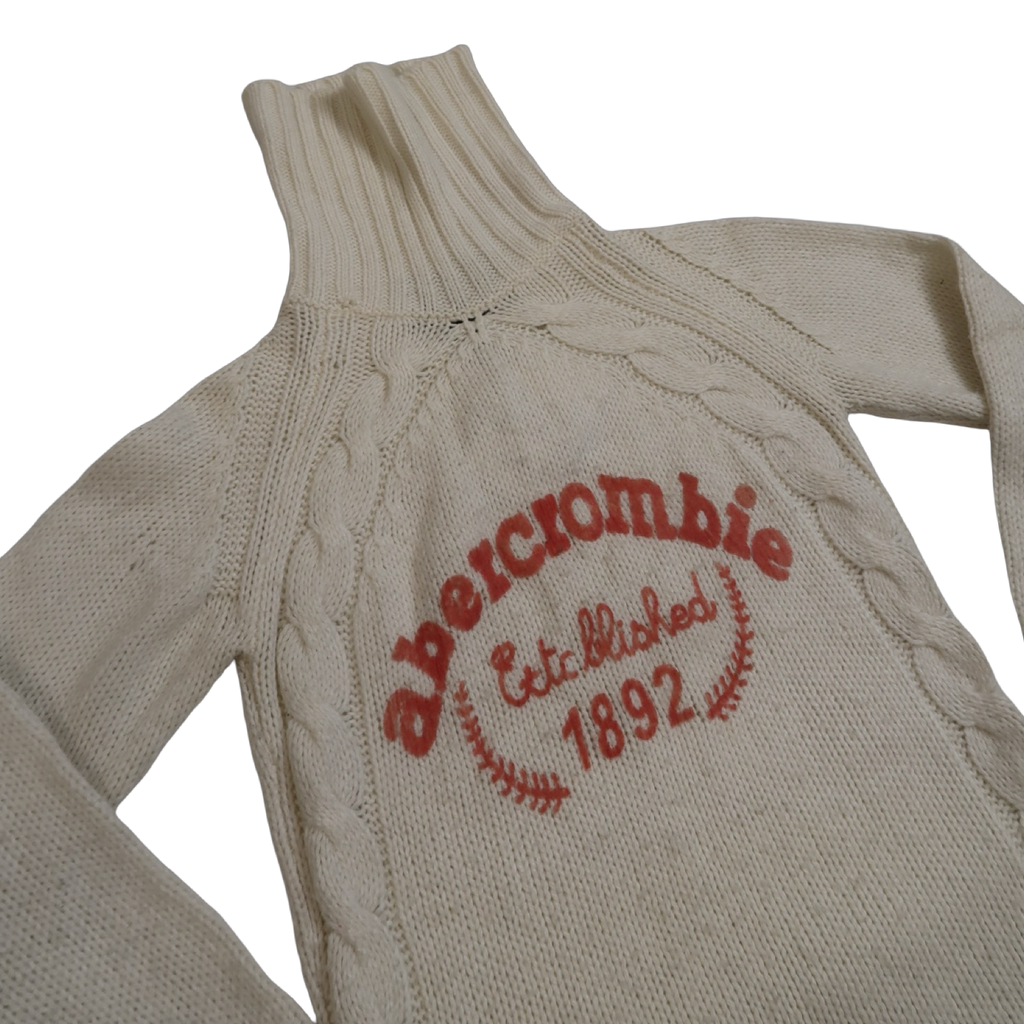 ABERCROMBIE & FITCH WHITE TURTLENECK - S