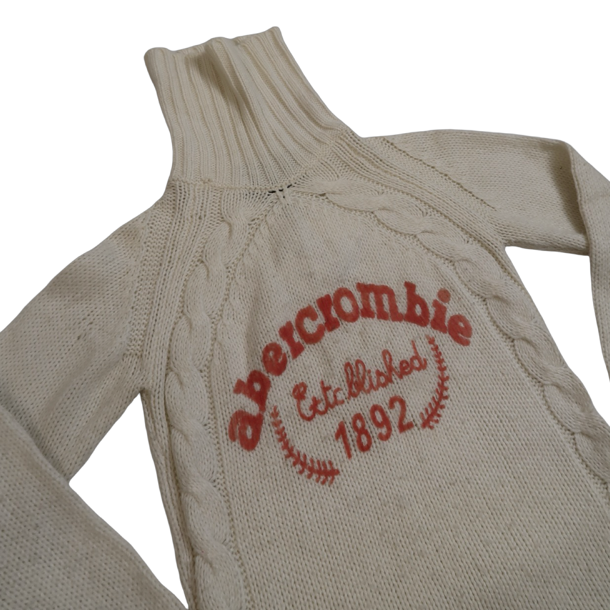 ABERCROMBIE & FITCH WHITE TURTLENECK - S