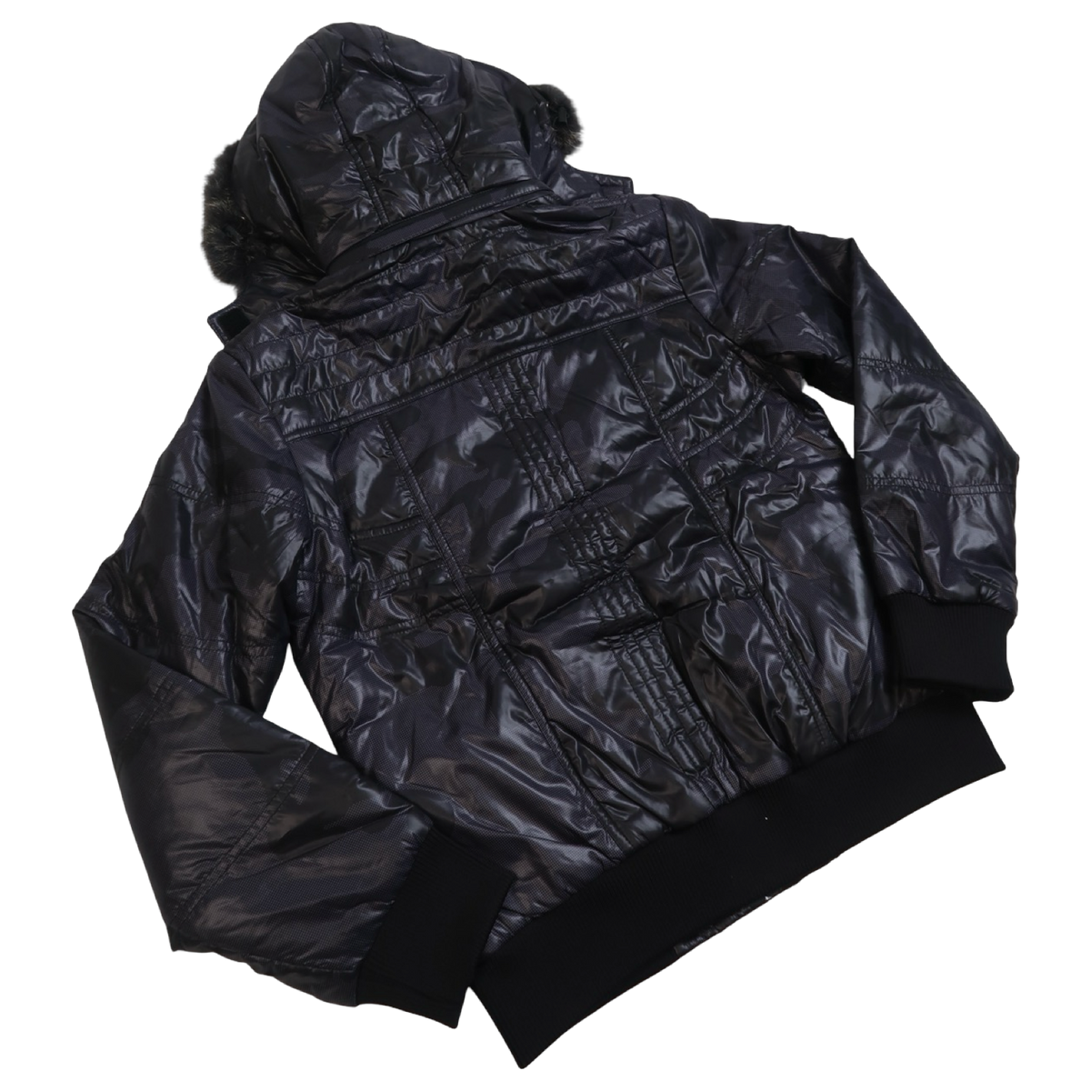 PLAYBOY FUR HOOD PUFFER - S