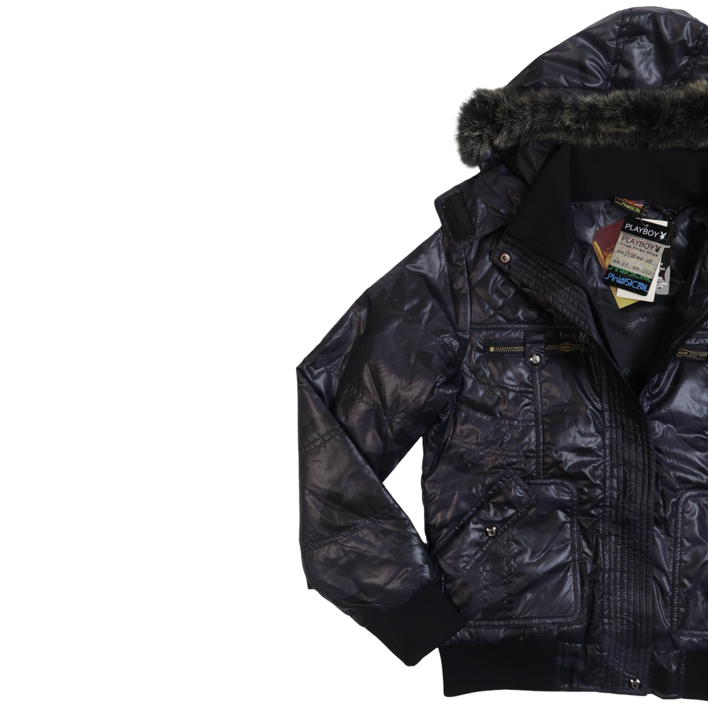 PLAYBOY FUR HOOD PUFFER - S