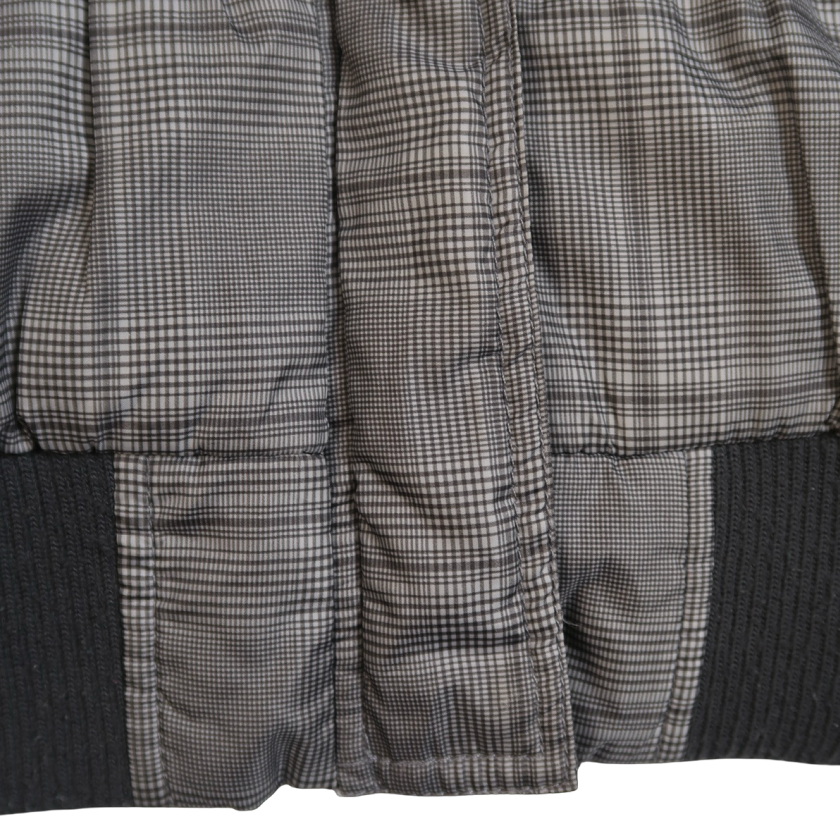 ELLA J GREY PLAID PUFFER VEST - XL