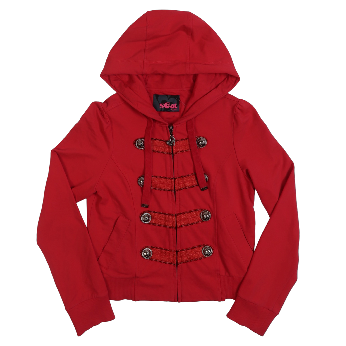 S CAT RED ZIP UP - XS