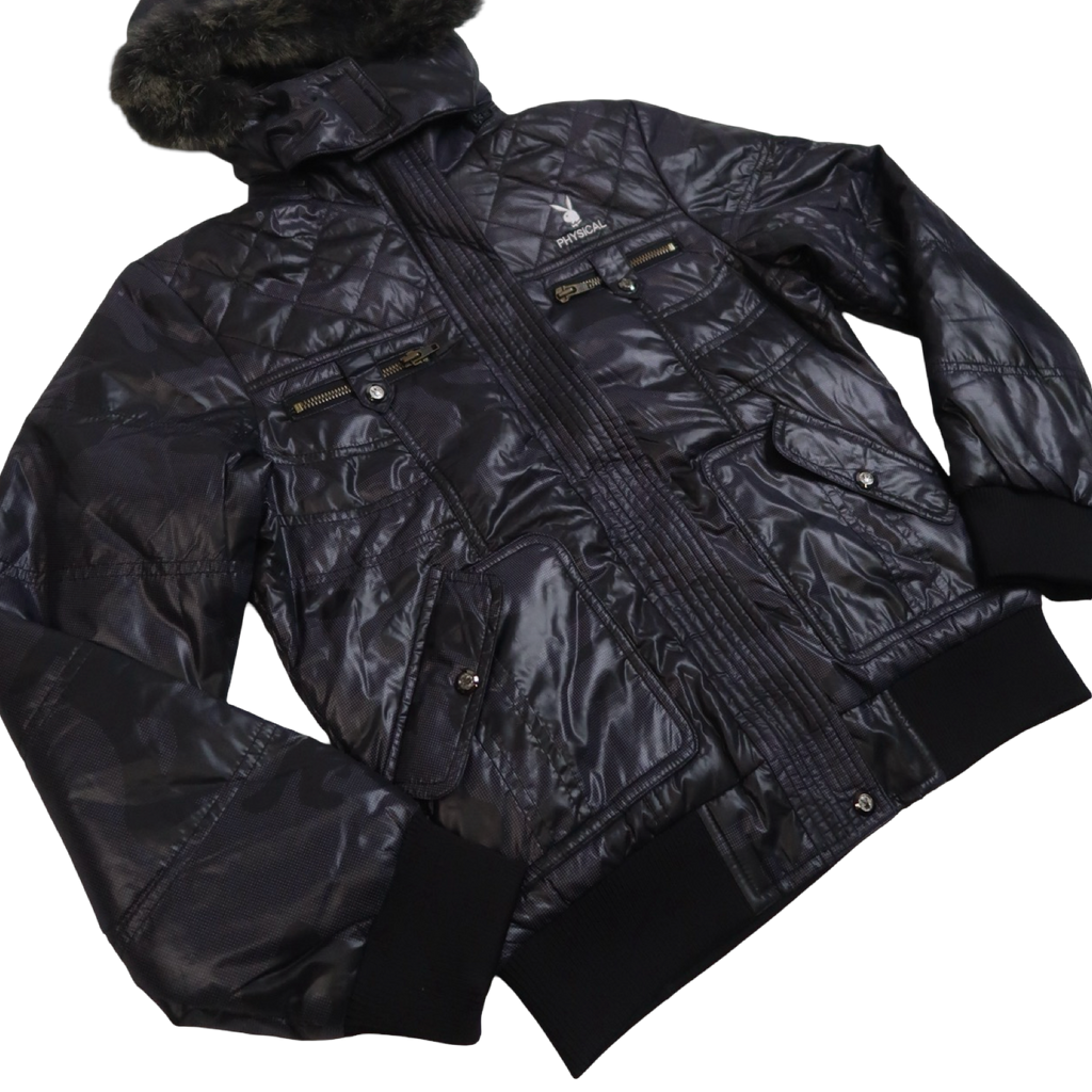 PLAYBOY FUR HOOD PUFFER - S
