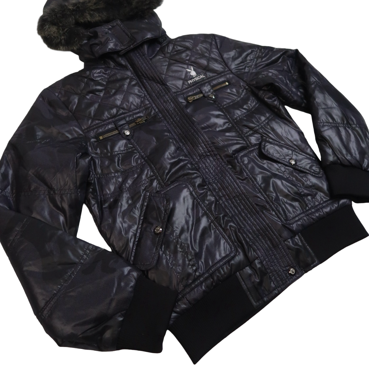 PLAYBOY FUR HOOD PUFFER - S
