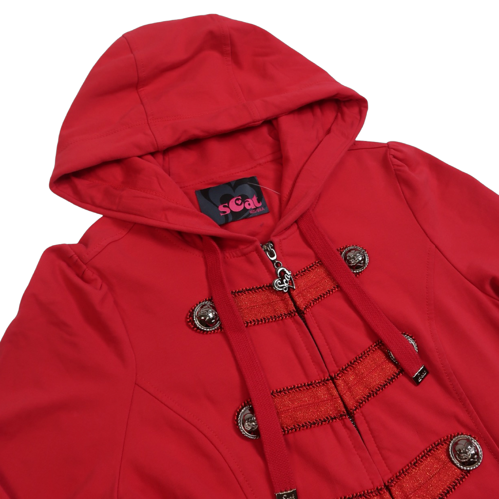 S CAT RED ZIP UP - XS