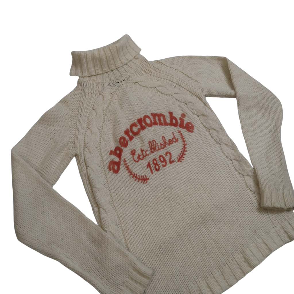 ABERCROMBIE & FITCH WHITE TURTLENECK - S