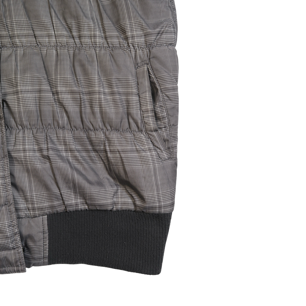ELLA J GREY PLAID PUFFER VEST - XL