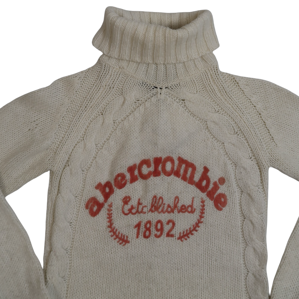 ABERCROMBIE & FITCH WHITE TURTLENECK - S