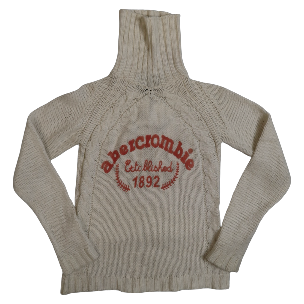 ABERCROMBIE & FITCH WHITE TURTLENECK - S