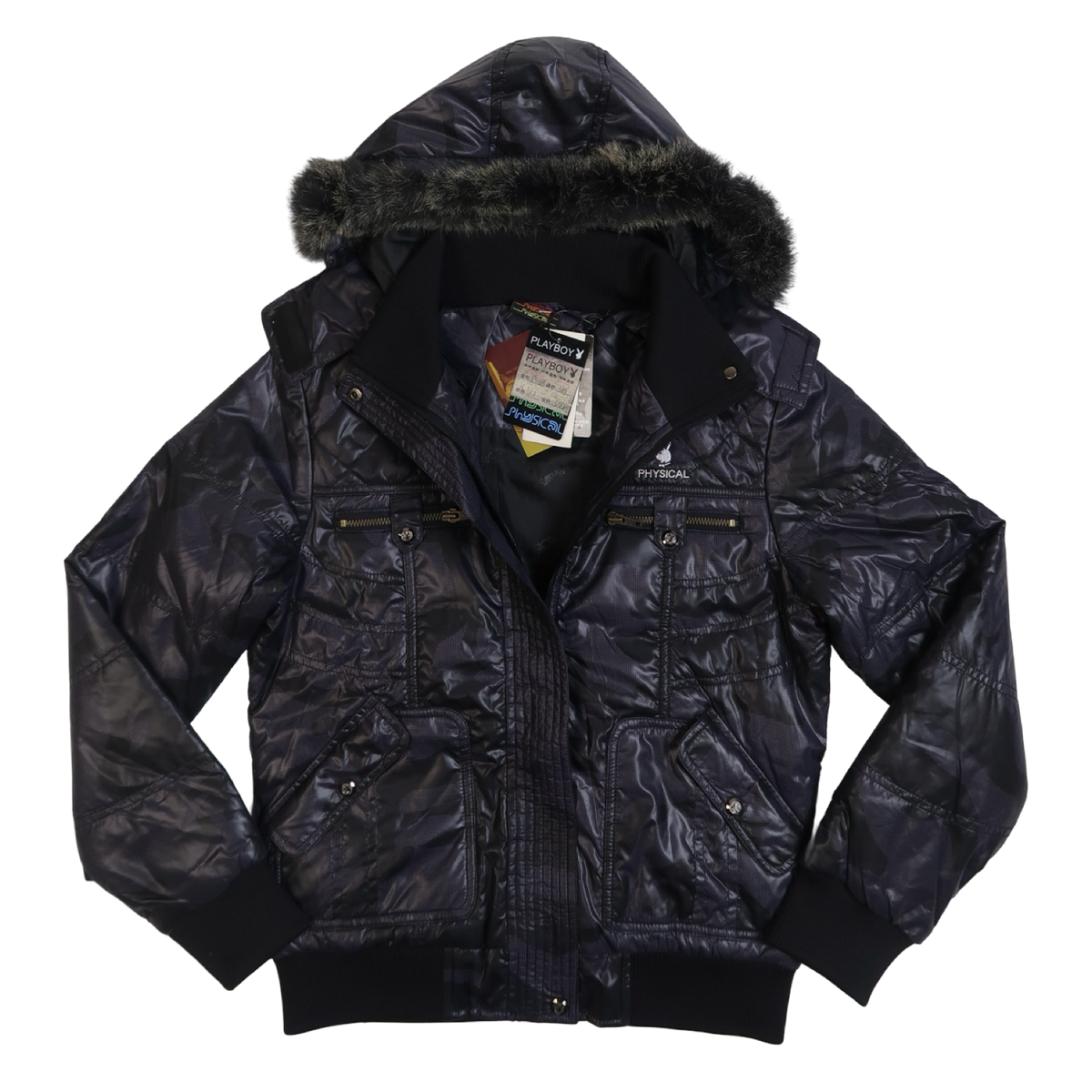 PLAYBOY FUR HOOD PUFFER - S