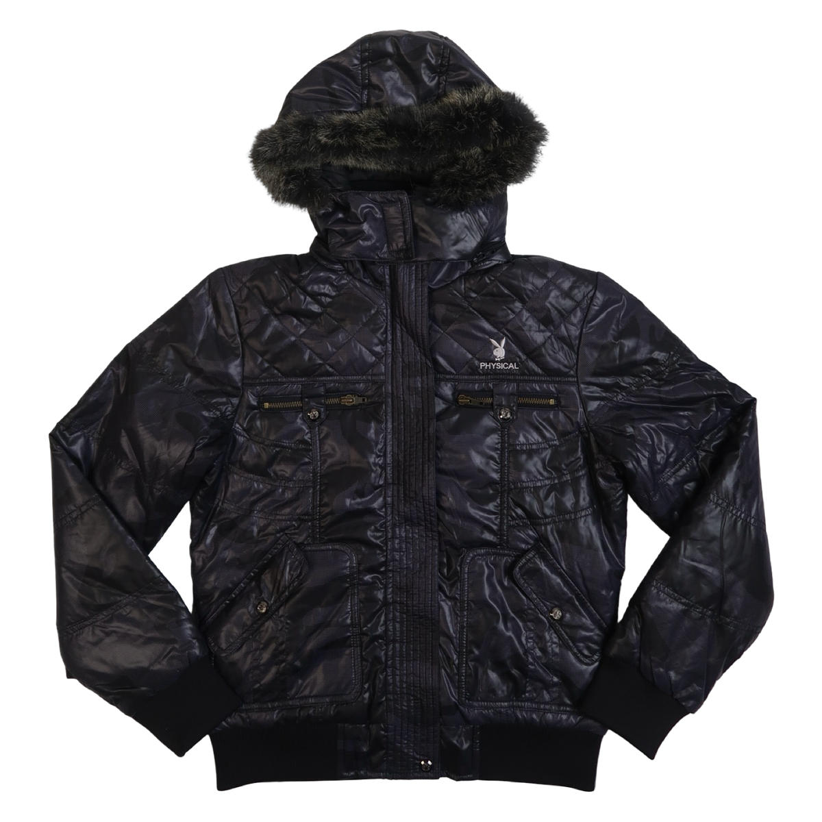 PLAYBOY FUR HOOD PUFFER - S