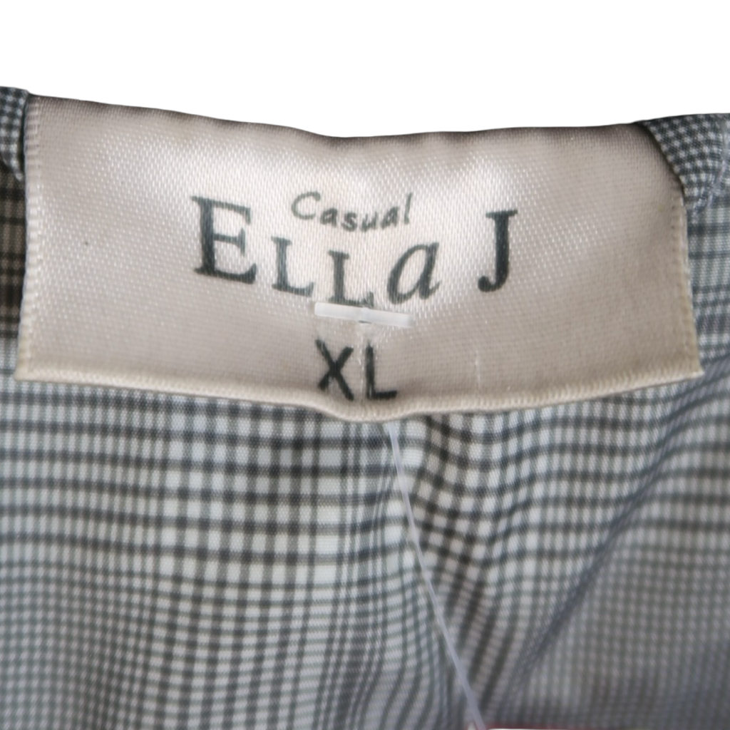 ELLA J GREY PLAID PUFFER VEST - XL