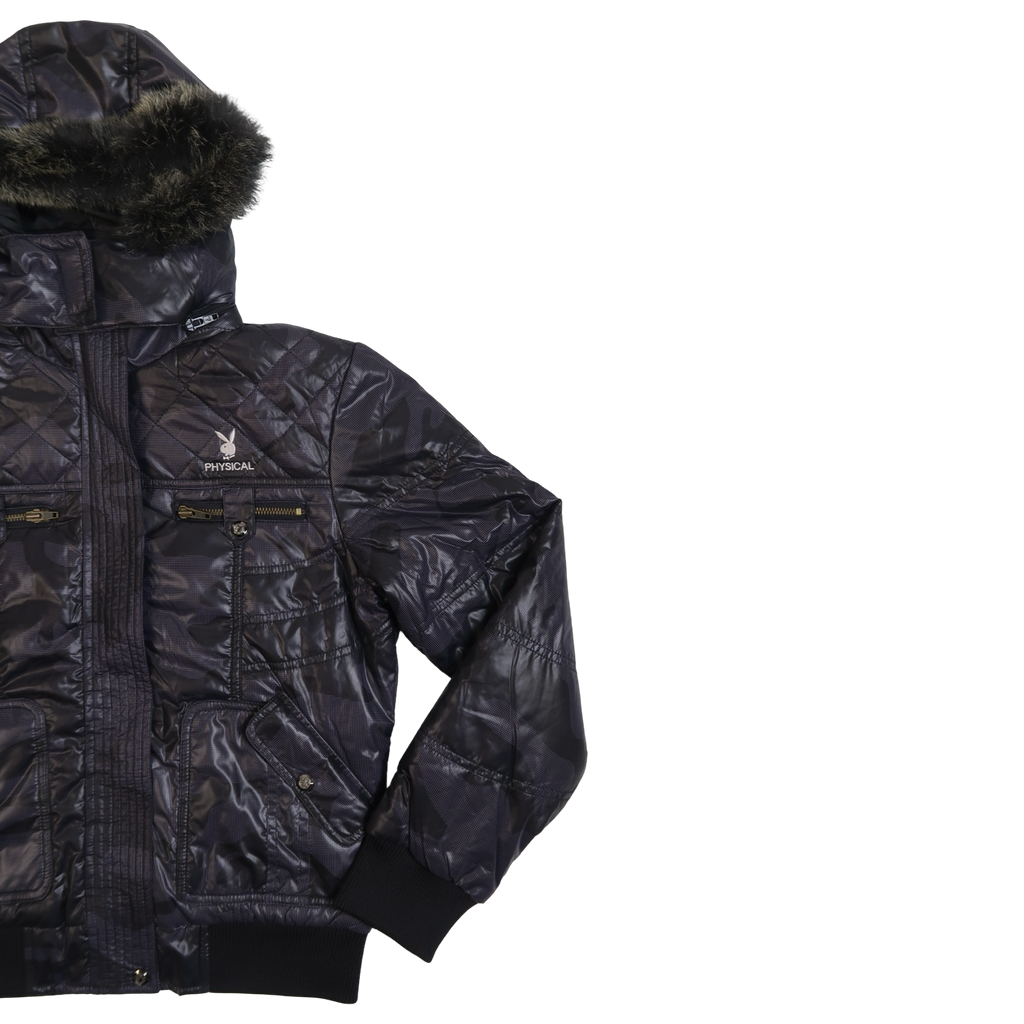 PLAYBOY FUR HOOD PUFFER - S